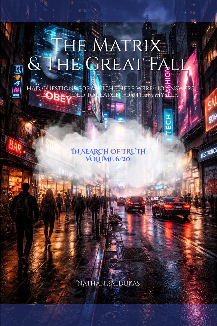 Book cover for In Search of Truth Volume 6, The Matrix and The Great Fall by Nathan Saldukas.
